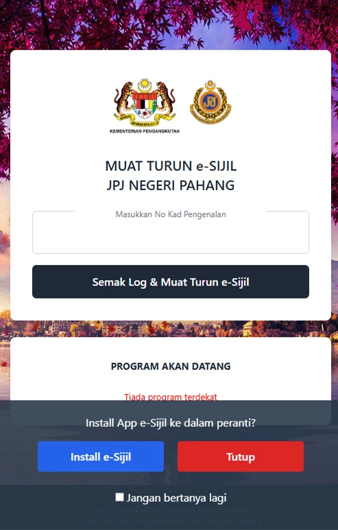 eCertificate JPJ Pahang